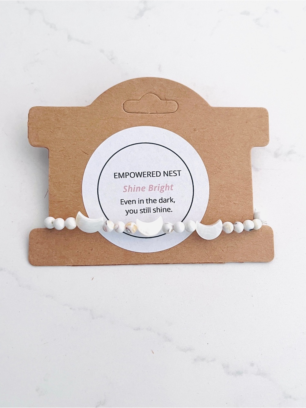 Shine Bright Bracelet | White Howlite & Moon Charms | Resilience & Strength